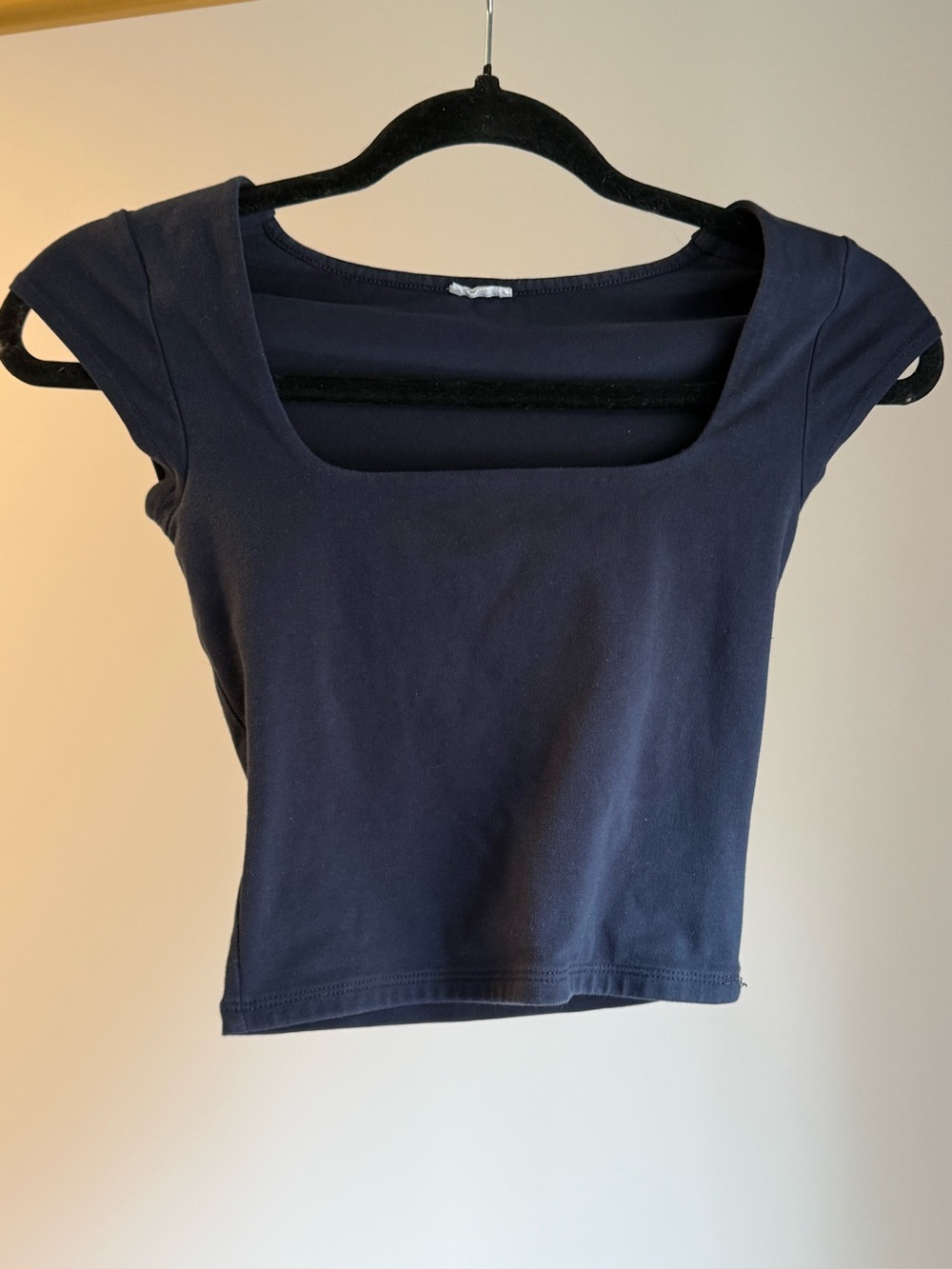 Garage Women’s Navy Smooth Open Neck Tee In Size XS